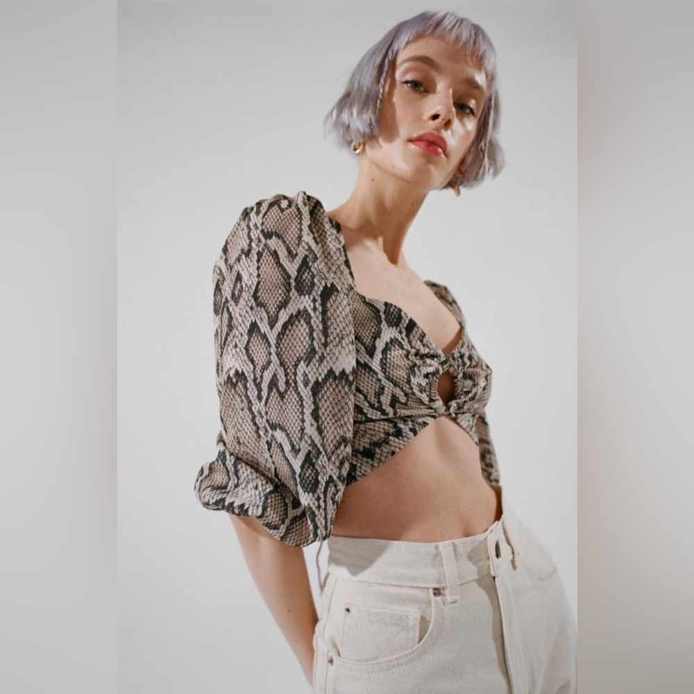 AFRM Snake Print Crop Top